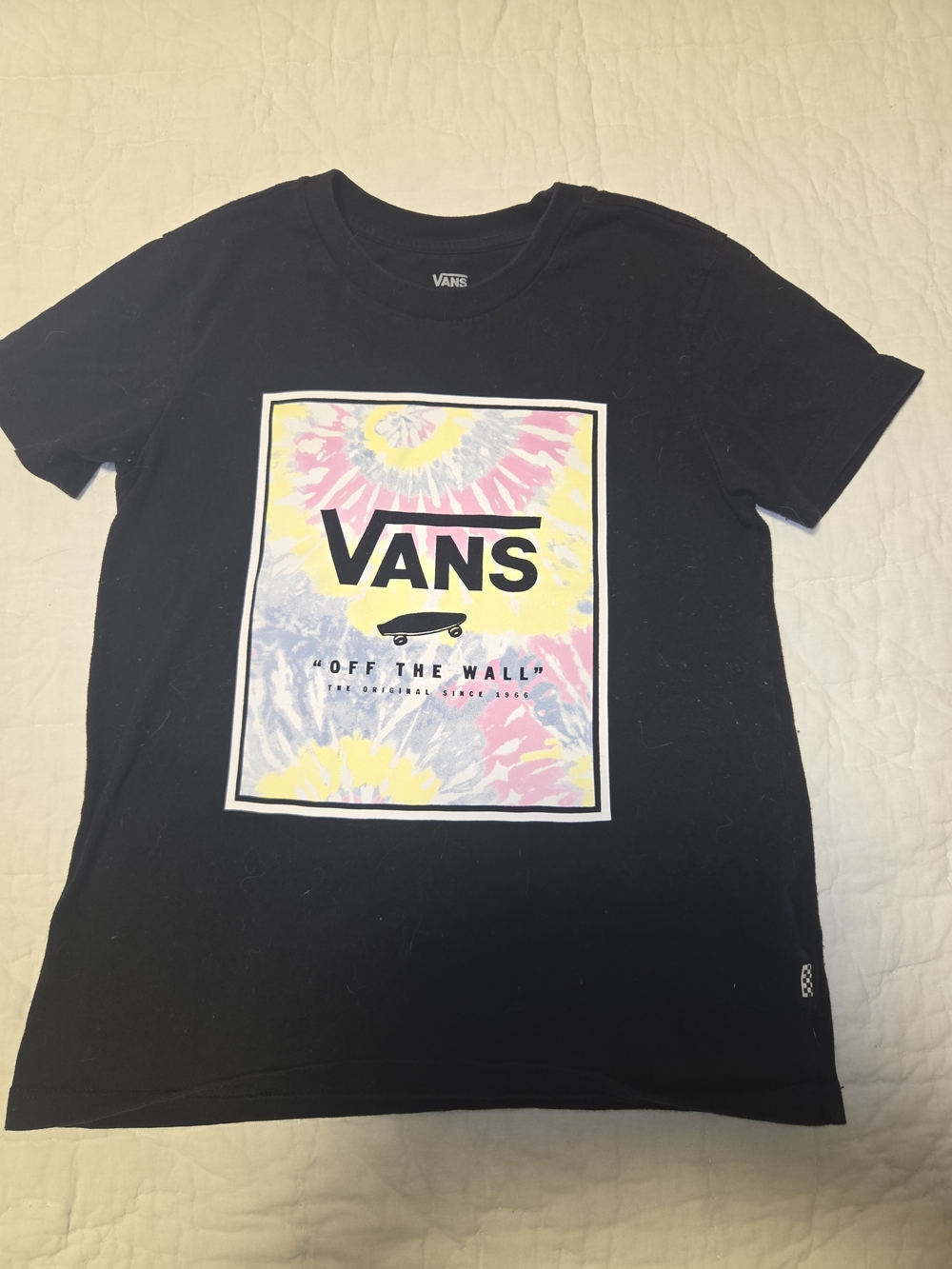Vans Black Graphic Logo Tee with White Print